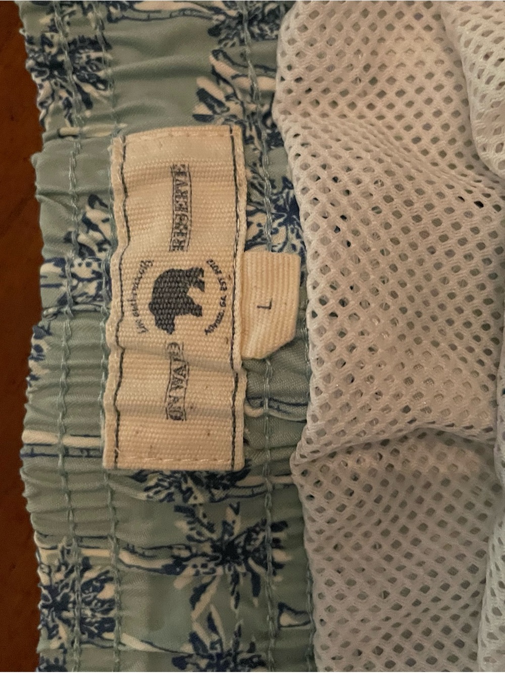 Men's Palm-Print Swim Shorts in Sage Green - Picture 3 of 3